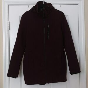ANDREW MARC Eggplant Hooded Coat